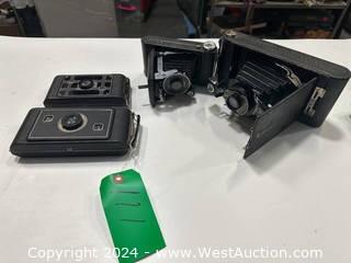 (4) Assorted Vintage Folding Pocket Cameras: Jiffy, Jiffy Six, 3A And More