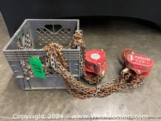 Contents Of Crate: (2) Toho 1-Ton Chain Blocks