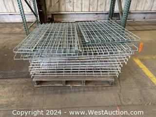 Contents Of Pallet: Approximately (14) Assorted Mesh Shelves For Pallet Racking 