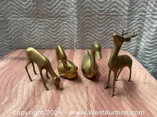(4) Brass Animal Decorations 