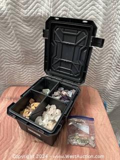 Travel Case With Assorted Decorative Rocks 